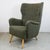 Mid-Century Grey-Green Bouclé Wingback Armchair, Austria, 1950s For Sale - Image 3 of 11