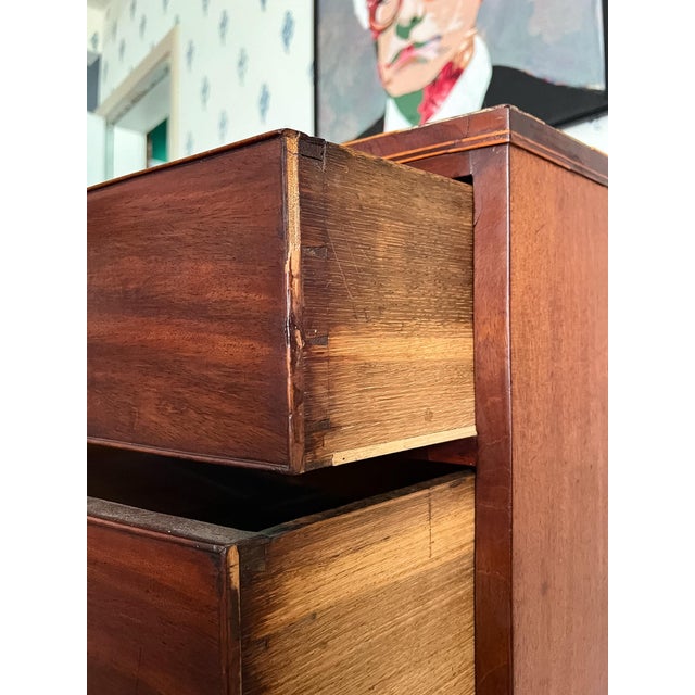 Antique Late 1700s British Neoclassical Mahogany Bowfront Chest of Drawers For Sale - Image 15 of 16