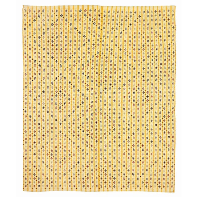Textile Mid 20th Century Mid 20th Century Yellow Vintage Turkish Kilim Rug For Sale - Image 7 of 7