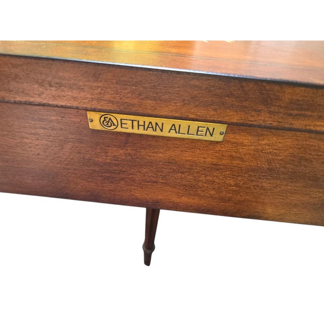 1990s Ethan Allen Tuscany Demilune Console Hall Table Server Neo Classical End Table For Sale - Image 13 of 13
