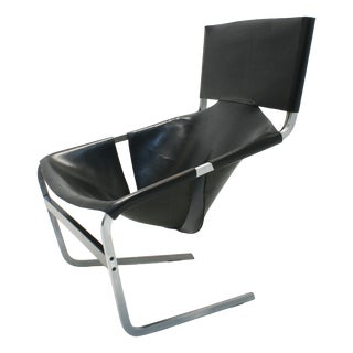 First Edition Leather F444 Cantilever Lounge Chair by Pierre Paulin for Artifort, 1960s For Sale