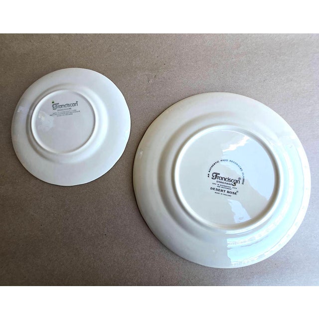 Franciscan China Vintage Franciscan Desert Rose Dinner and Salad Plates Made in England, 24 Pieces For Sale - Image 4 of 17