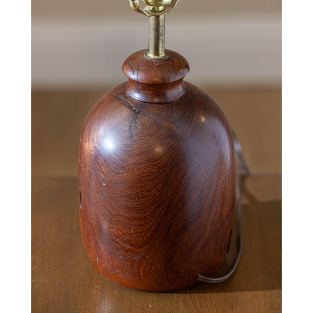 Vintage Organic Studio Craft Turned Walnut Lamp For Sale In Sacramento - Image 6 of 10