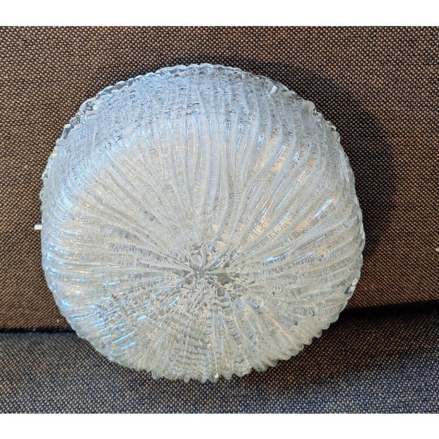 Vintage Ceiling Lamp with Clear Frosted Glass Shade, 1970s For Sale - Image 4 of 7