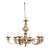 1970s Art Nouveau European Six Arm Cast Brass Chandelier For Sale