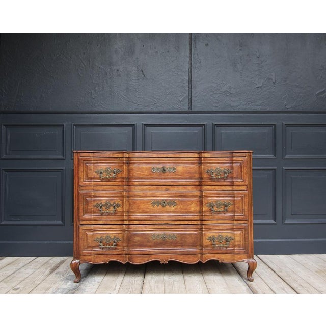 Early 19th Century Curved Cherrywood Chest of Drawers For Sale - Image 17 of 18