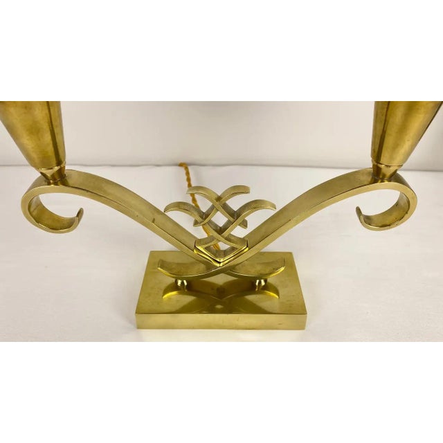 1940s Pair of French Art Deco Table Lamps Attributed to Jules Leleu, Circa 1930 For Sale - Image 5 of 8