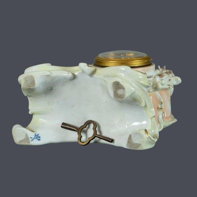 Antique Porcelain Cherub Mantel Clock from Volkstedt, Germany, 1890 For Sale - Image 6 of 8