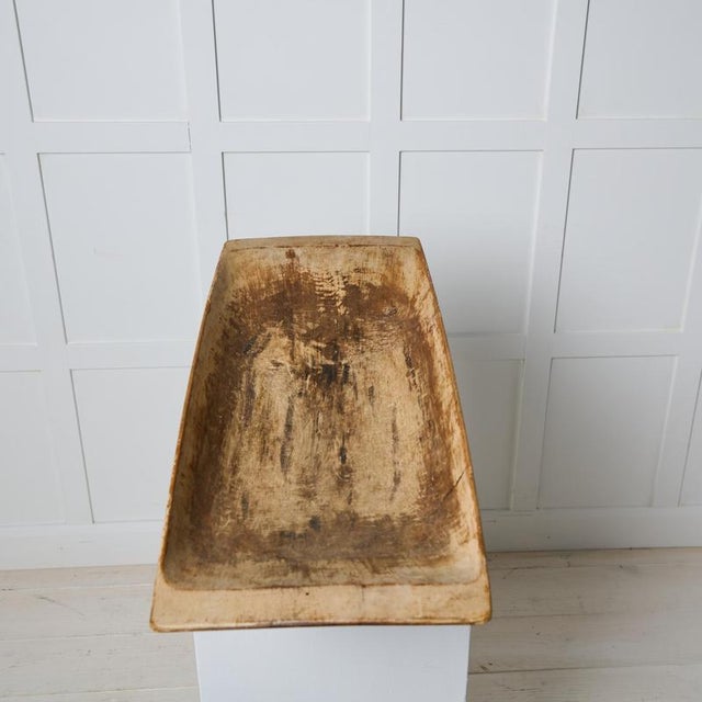 Antique Swedish Wooden Blue Marbled Trough For Sale - Image 3 of 7