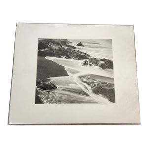 Robert Werling Original Photograph Black and White Moonstone Beach Ocean Signed