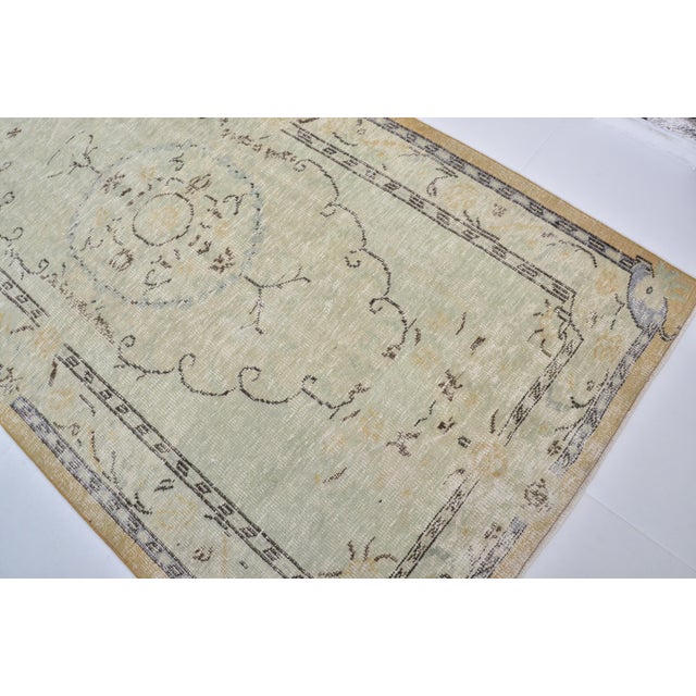 1950s Handmade Decorative Wool Carpet For Sale - Image 4 of 10