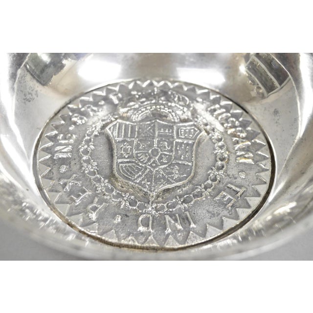 Vintage Spanish Renaissance Silver Plated Coat of Arms Communion Cup Bowl For Sale - Image 4 of 11