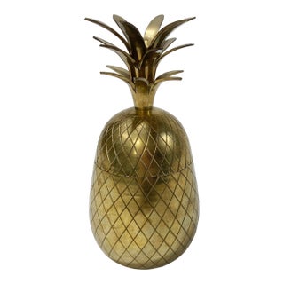 Vintage Large 10" Pineapple Lidded Jar and Candlestick Holder For Sale