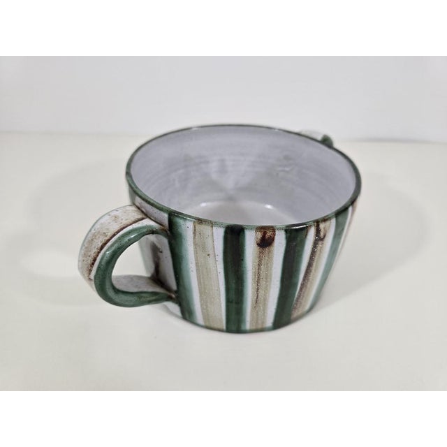 Mid-Century Modern Large Bowl with Two Handles by Robert Picault for Vallauris, 1950s For Sale - Image 3 of 11