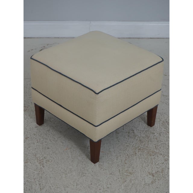 Age: C.2015 Details: Modern Design Quality Construction Covered In Quality Off White Fabric w. Blue Trim Clean Well Cared...