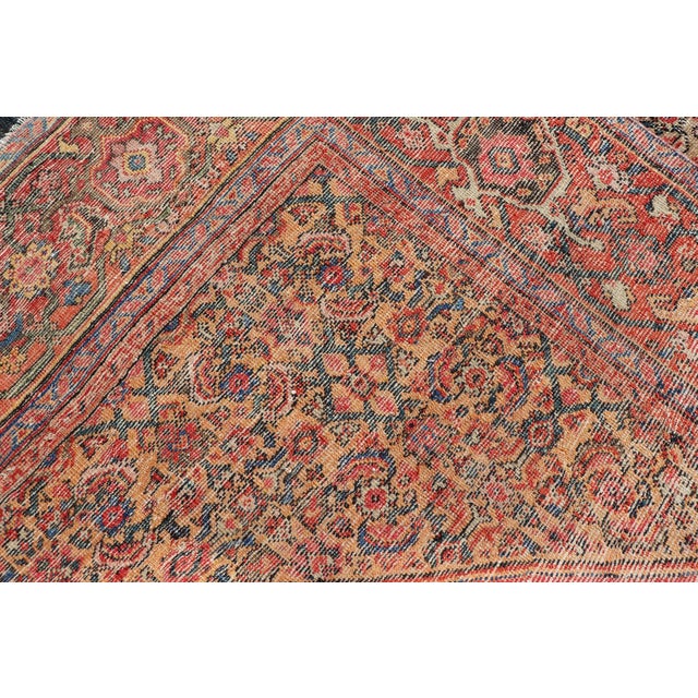 Antique Persian Sultanabad Rug With Medallion on a Navy Blue Field For Sale - Image 15 of 15