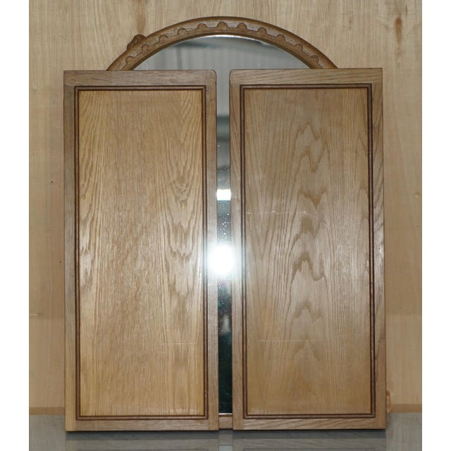 Vintage Tri-Folding Dressing Table Mirror by Robert Mouseman Thompson, 1970s For Sale - Image 11 of 14