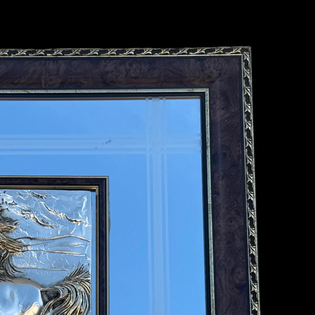 Vintage Italian Arg 925 Sterling Silver 3d Art Horses Creation Artistic Mirror For Sale In San Diego - Image 6 of 8
