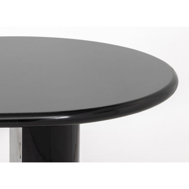 1980s Intrex Postmodern Black Lacquered Dining Table For Sale - Image 5 of 14