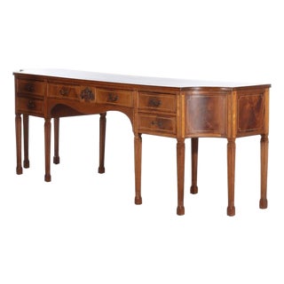 Antique French Sheraton Carved Mahogany Sideboard Circa 1930 For Sale