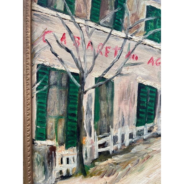 1960s Molly Lamb Bobak "Cafe Du Agil" Oil on Board For Sale - Image 4 of 8