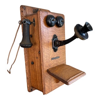 Antique Wall Phone, With Crank & Chimes For Sale
