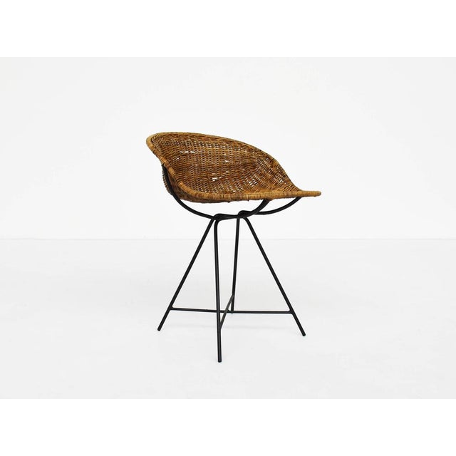 Gastone Rinaldi Rattan Stool by Gastone Rinaldi for Rima, Italy, 1967 For Sale - Image 4 of 8