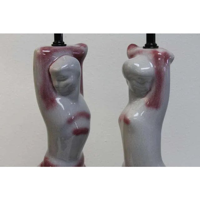 White Ceramic Lamps, Attributed to Heifetz - a Pair For Sale - Image 8 of 9