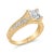 Contemporary 14K Yellow Gold 1.0 Cttw Princess Composite Diamond Engagement Ring (G-H Color, VS1-VS2 Clarity) - Size 7 For Sale - Image 3 of 6