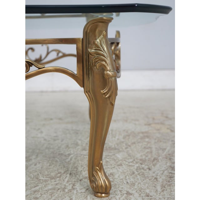 1990s Bronze Base Glass Top Designer Coffee Table For Sale - Image 5 of 12