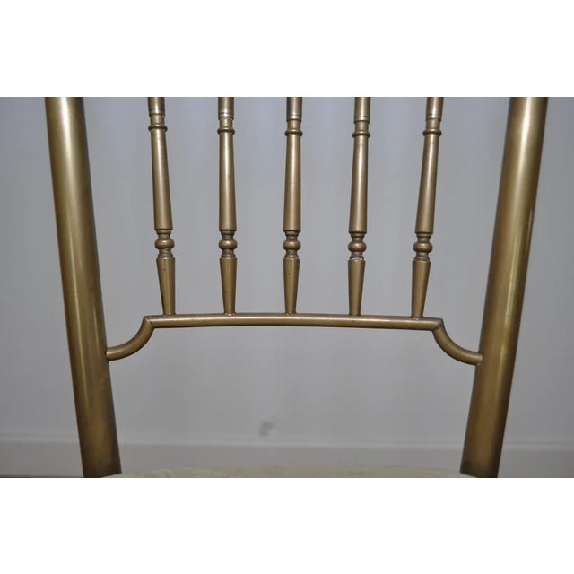 1950s Mid-Century Hollywood Regency Style Brass Side Chair For Sale - Image 5 of 7