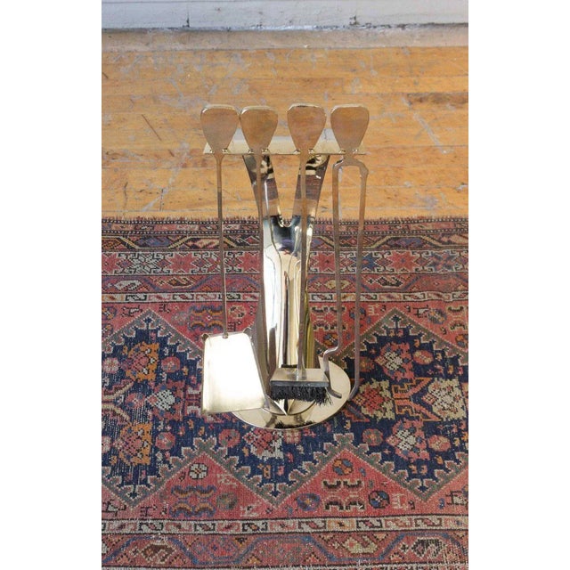 Mid-Century Modern Set of French 1960s Nickel-Plated Fireplace Tools For Sale - Image 3 of 9