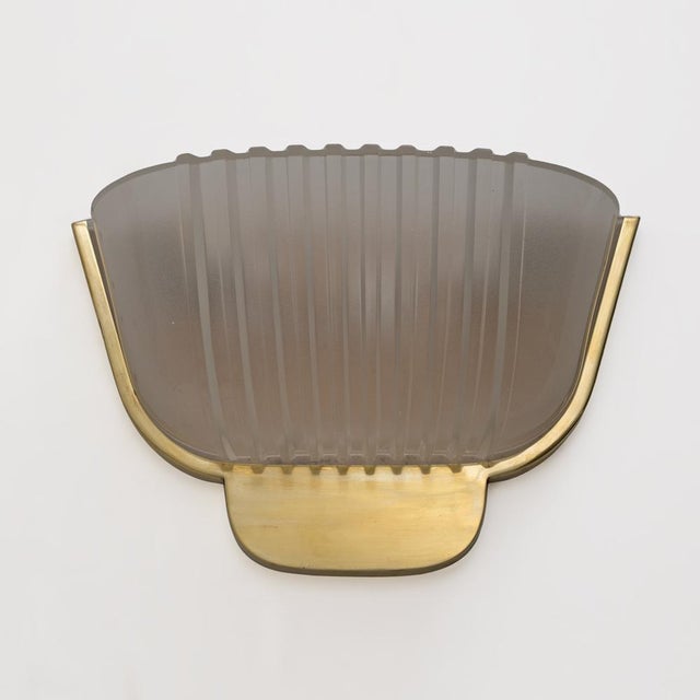 Art Deco Murano Glass Wall Sconces attributed to Archimede Seguso for Seguso Vetri D'Arte, 1940s, Set of 2 For Sale - Image 6 of 10