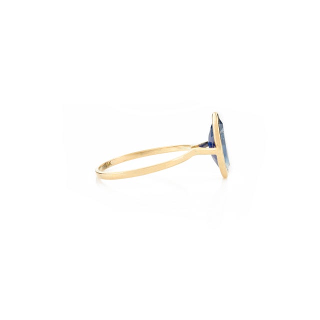 Not Yet Made - Made To Order Modern Blue Sapphire Midi Ring in 14k Solid Gold Size 6 For Sale - Image 5 of 11