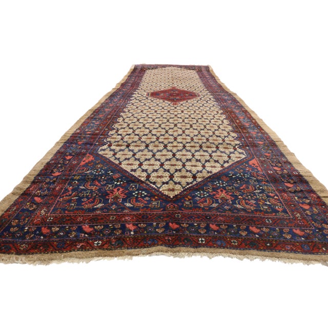 Victorian 1880's Antique Persian Malayer Rug, 05'10 X 20'05 For Sale - Image 3 of 9