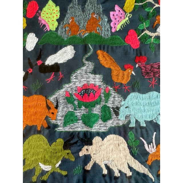 Hmong Textile Embroidered Tapestry Framed Art Story Cloth