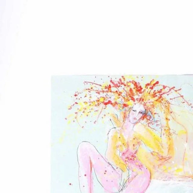 Hand Signed. Mixed technique and collage on cardboard. Passepartout included. This artwork is from the series ''Cirque du...