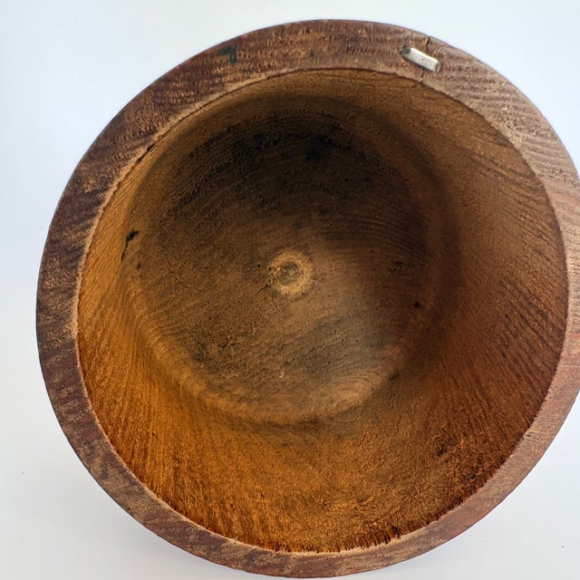 Wood Antique Scandinavian Lidded Jar in Turned Elm, 1900s For Sale - Image 7 of 8