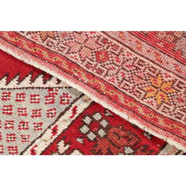 Textile Vintage Kirsehir Rug in Red and Gold With Geometric Medallion - Rug & Kilim For Sale - Image 7 of 7