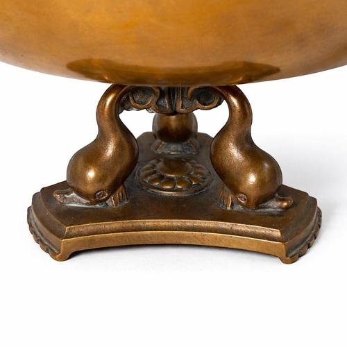 Metal Swedish Art Deco Bronze Centerpiece Bowl with Dolphin Base, 1930s For Sale - Image 7 of 10