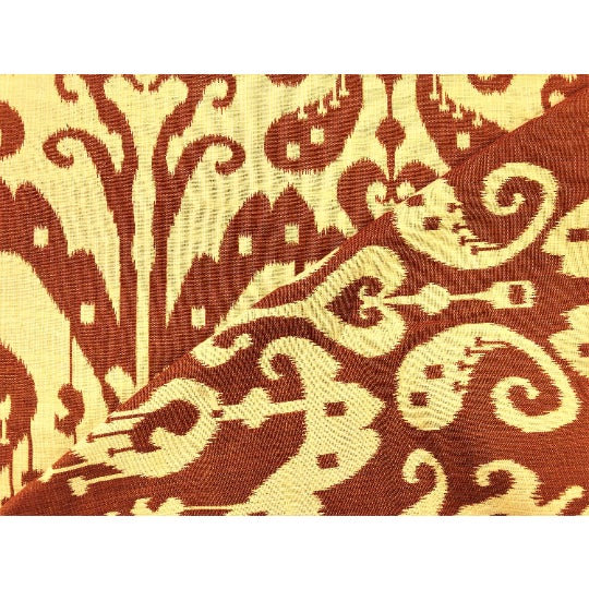 Transitional Reversible Kravet Design Natchez Sienna Brown 26717-616 Water Stain Resistant Rusty Brown Golden Beige Ikat Upholstery Drapery Fabric For Sale - Image 3 of 4