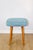 Vintage Blue Turquoise Square Stool from PRL, 1970s For Sale - Image 3 of 7