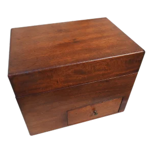 Mid-Century Mahogany Tantalus Set- 6 Pieces