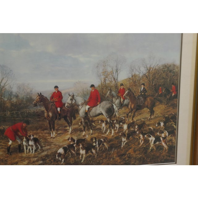 Paper Hunting Scenes, Large Coloured Prints, 1920, Set of 2 For Sale - Image 7 of 8