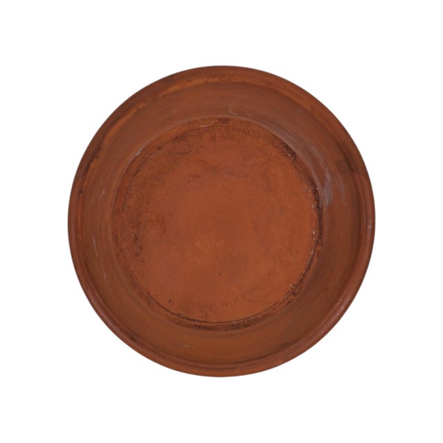 Spanish Ceramic Bowl with Green Bird Motif and Glazed Inside, 1980s For Sale - Image 6 of 7
