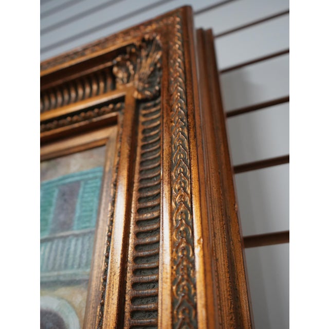 Vicentini Artist Signed Venice Canal Framed Oil Painting on Canvas For Sale In Philadelphia - Image 6 of 11