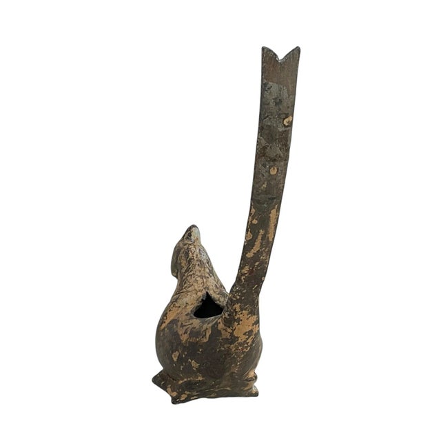 Brown Mid 20th Century Japanese Cast Iron Koro Bird Incense Burner For Sale - Image 8 of 10