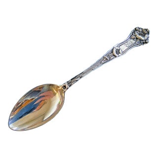 1909 Alvin Morning Glory Art Nouveau Sterling Silver Teaspoon - 'B' Monogram For Sale