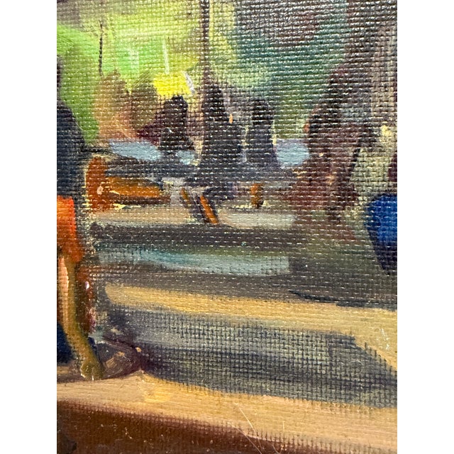William Daniel Pfahl Pittsburgh Zoo Outdoor Cafe Oil on Canvas, Circa 2008 For Sale In San Francisco - Image 6 of 12