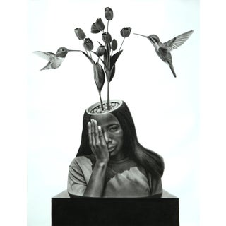 For Your Eyes Only/ Realistic, Surrealism, by Barnabas Macaulay (2022) Charcoal on Strathmore Paper For Sale